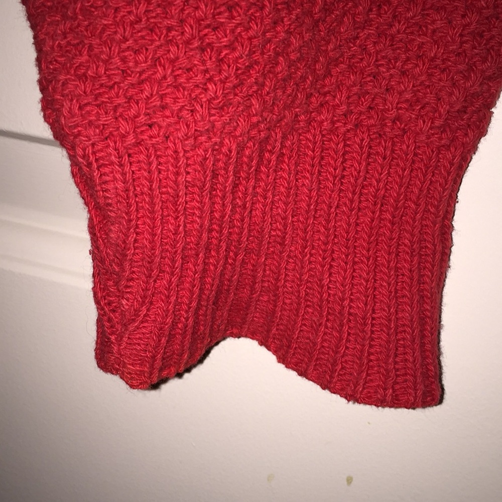 Red Sweater With Diamond Pattern - image 4